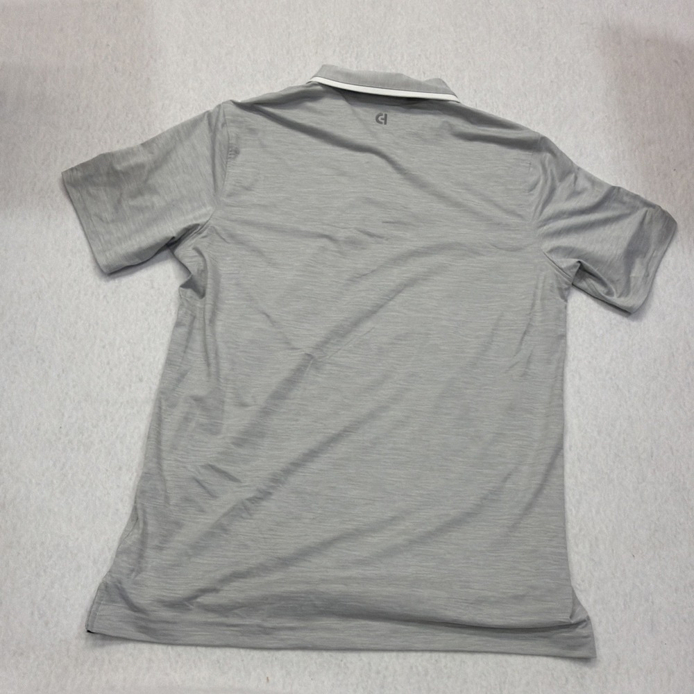 Cole Haan Founders Polo Shirt Mens Medium Grey Space Dye Tipped CHMPOLO_04 NWT - Picture 13 of 14